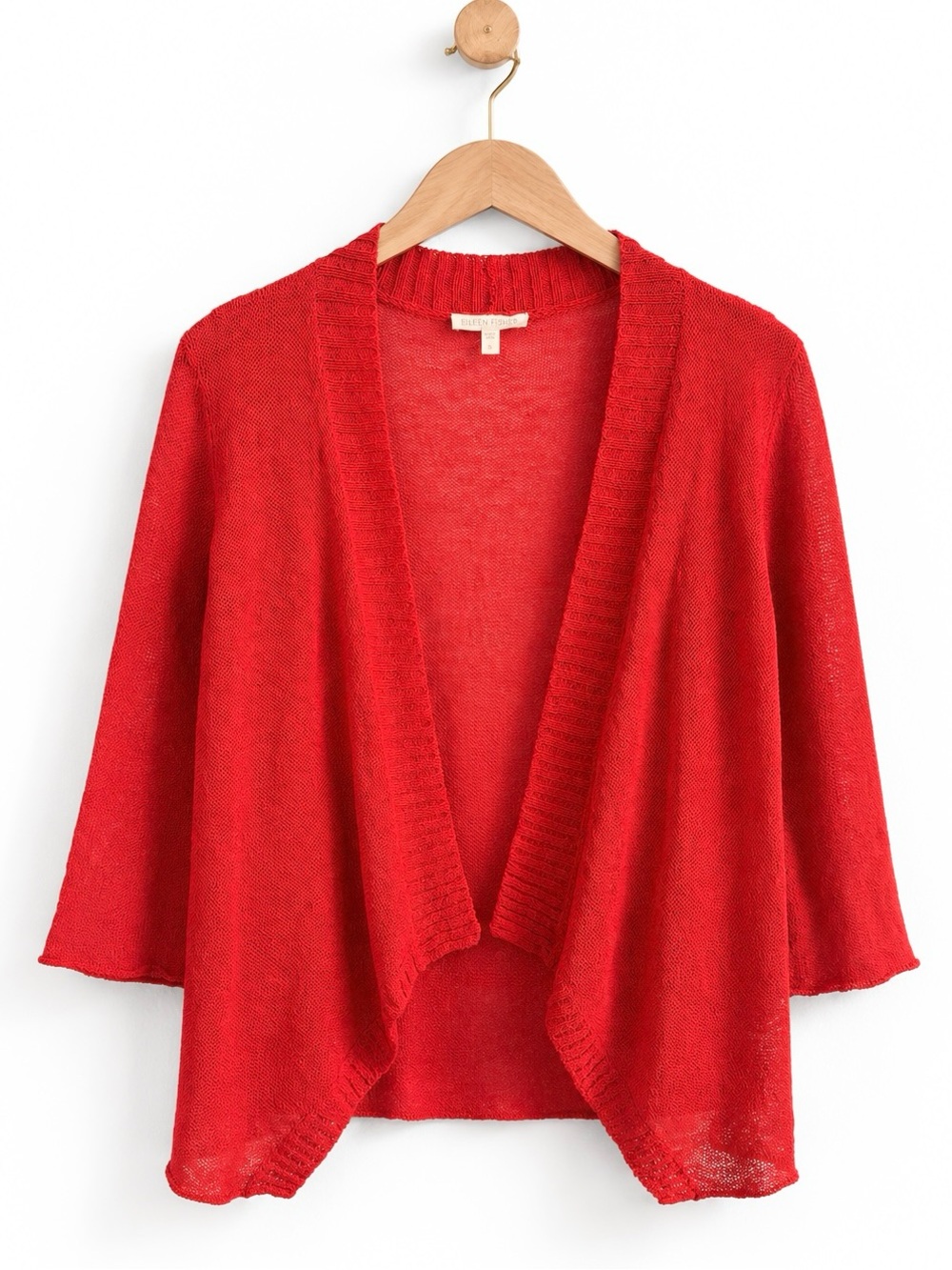 EILEEN FISHER PETITE CARDI 3/4 SLEEVE FALL ORANGE SWEATER CARDIGAN SZ PS - Picture 2 of 5